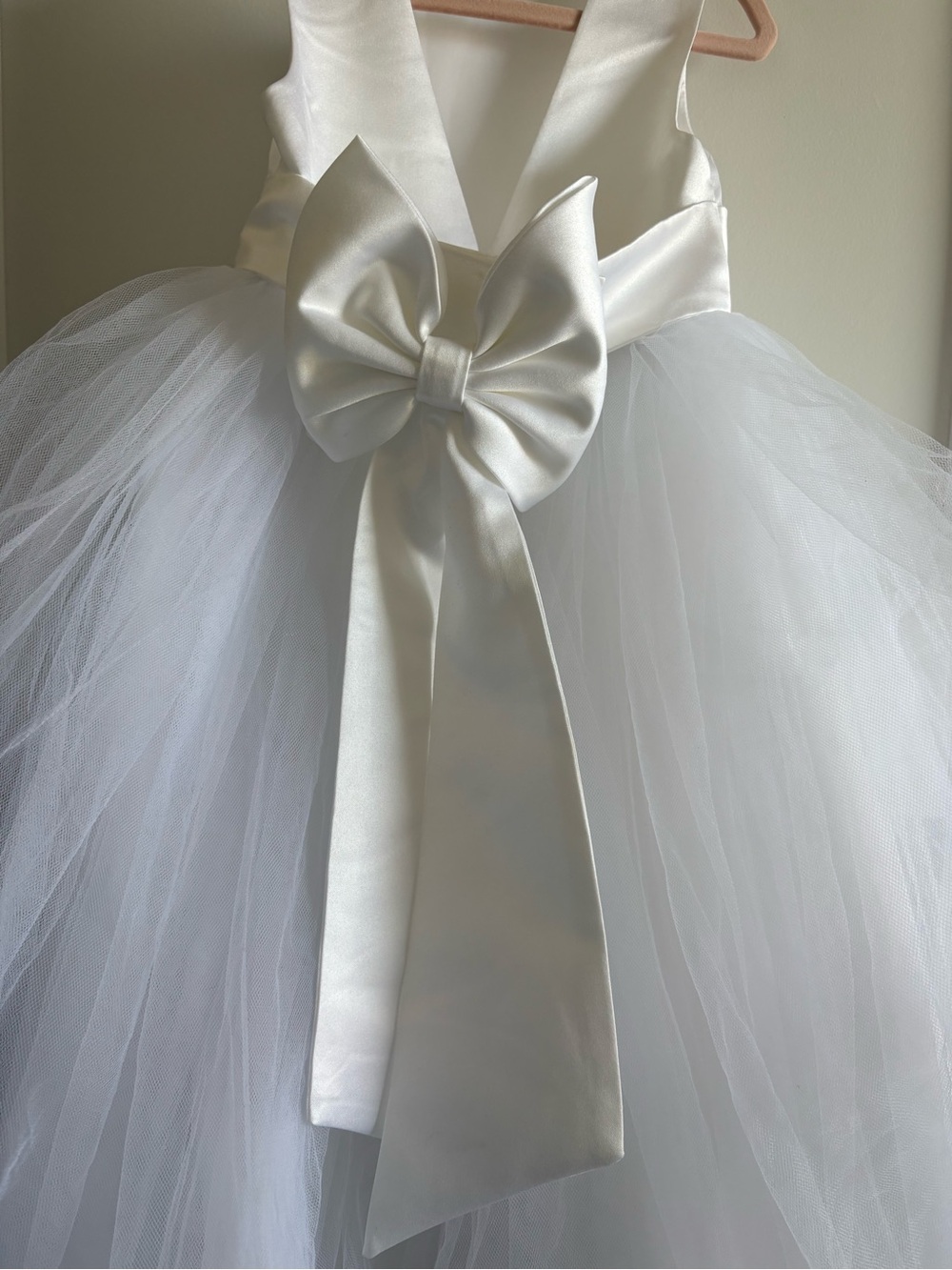 White Flower Girl Tulle Dress - Picture 5 of 11
